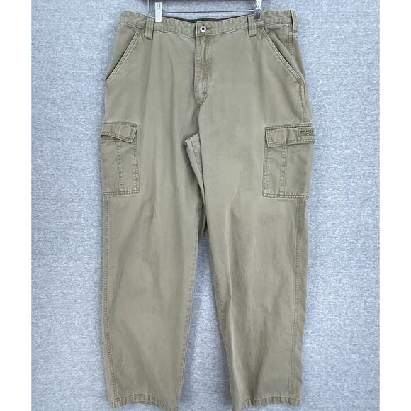 Wrangler Cargo Pants Mens 38 X 32 Khaki Flat Front Straight Leg Activewear Work - Picture 1 of 10